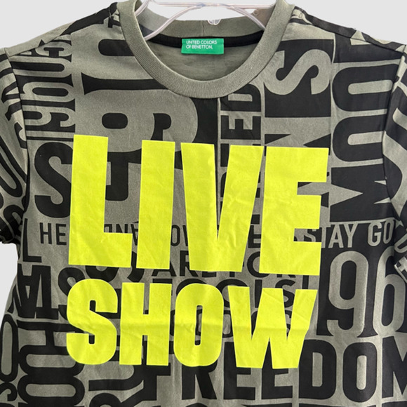 United Colors of Benetton Boys Graphic T-Shirt Olive/Black, NWOT-Sz 8-9 year old - Picture 2 of 7